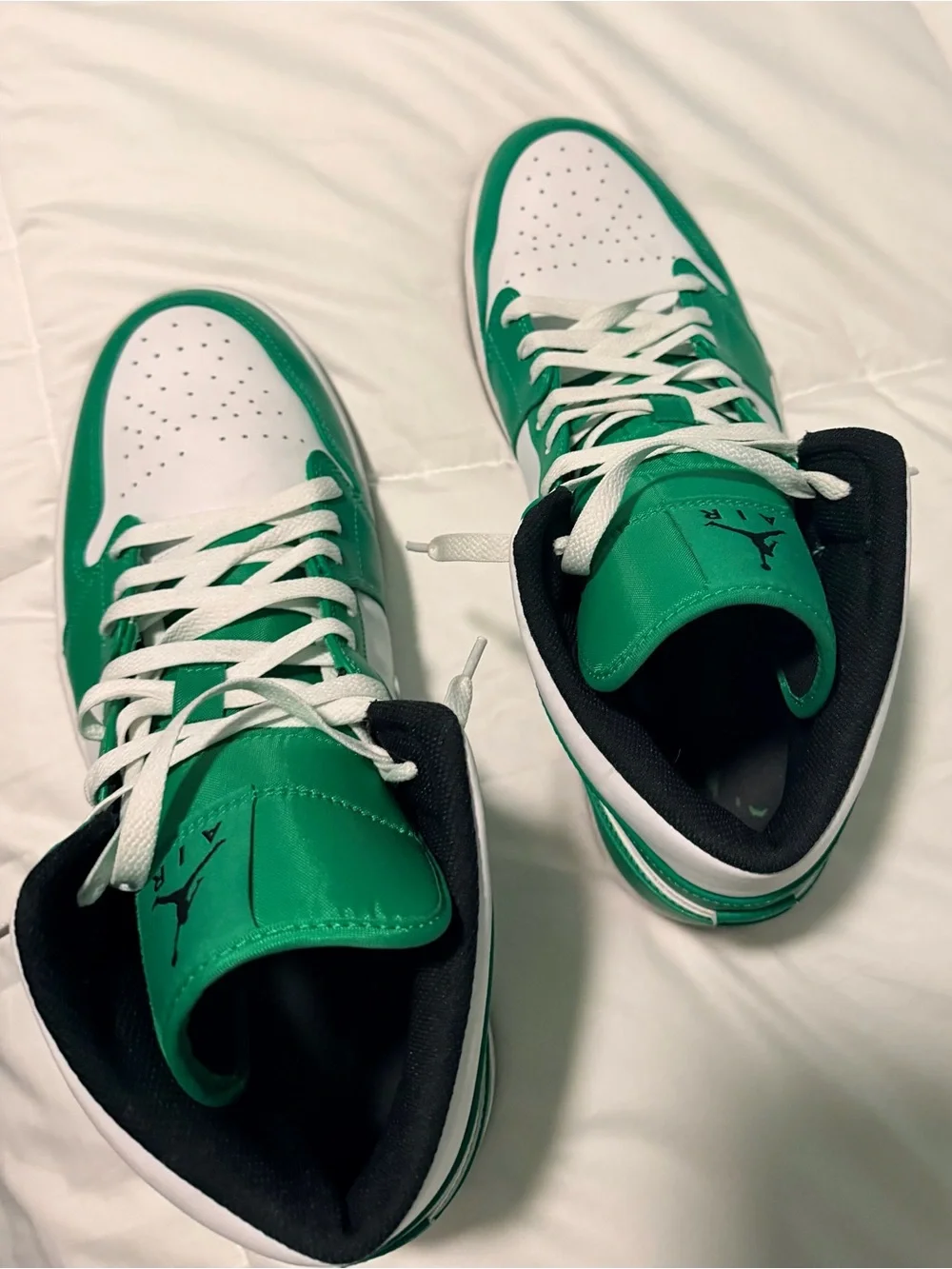 Jordan Mid-Top Sneakers in White and Green